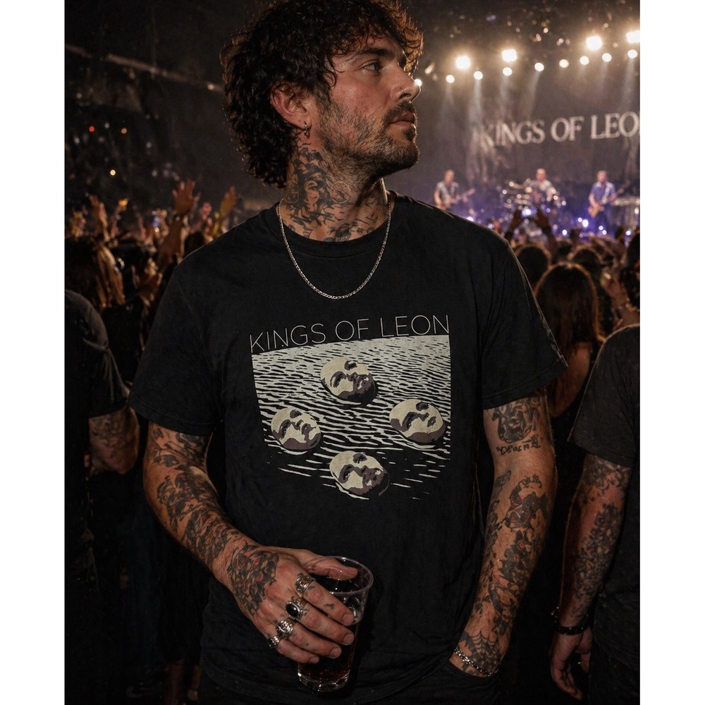 Kings of Leon Band Tee Large Black Walls Tour 2017 Festival Grunge Rock Music - Picture 2 of 13